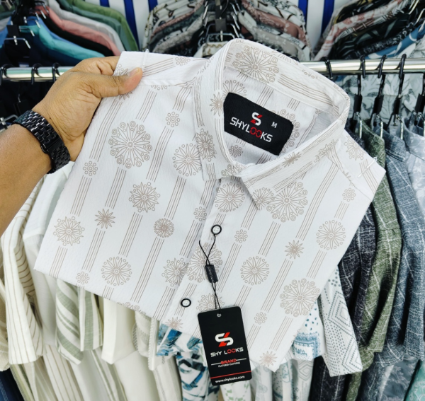 Luxury Popcorn Half Sleeve Print Shirt | STV004