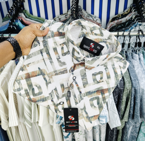Luxury Popcorn Half Sleeve Print Shirt | STV006