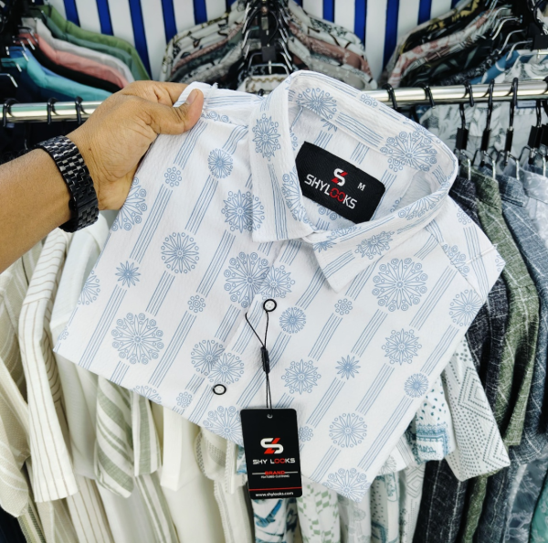 Luxury Popcorn Half Sleeve Print Shirt | STV007