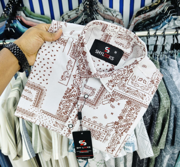 Luxury Popcorn Half Sleeve Print Shirt | STV008
