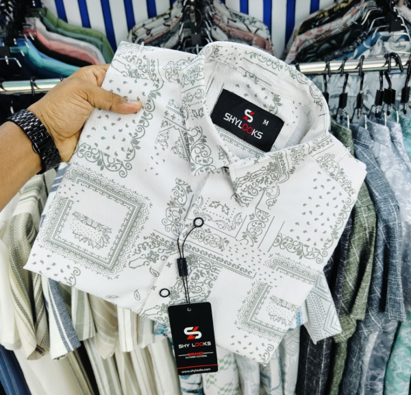 Luxury Popcorn Half Sleeve Print Shirt | STV010
