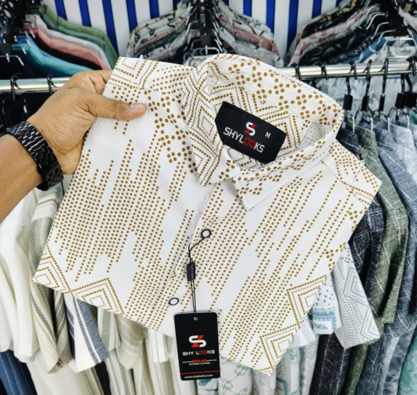 Luxury Popcorn Half Sleeve Print Shirt | STV014
